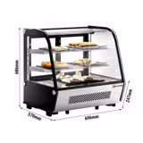Koelvitrine - tafelmodel - 120 liter - 696mm - schuifdeuren - gebogen ruit - met 2 schappen - dubbel glas - NL