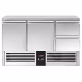 Masă frigorifică PREMIUM - 1368x700 mm - 368 L - cu 2 uși - cu 2 sertare - blat lucru