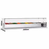 Vitrina refrigerada PREMIUM - 2,0 m x 0,4 m - para contenedores 9x 1/3 GN