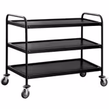 Chariot de service - 1200x600mm - avec 3 niveaux - Noir