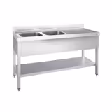 Sink unit PREMIUM - 1600x600mm - with undershelf & 2 basins left