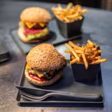 (12 pièces) Assiette Réutilisable - Carrée - Gris