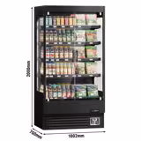 Commercial multideck display fridge - 1002mm - 440L - with 2 hinged glass doors & 4 shelves - Black