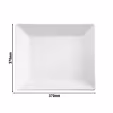 (6 pcs) Plateau de présentation - PURE - Mélamine - 370x370mm - Hauteur:30mm - Blanc - empilable - compatible lave-vaisselle