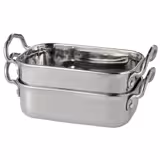 (6 قطع) مقلاة تقديم صغيرة من حديد الزهر - SNACKHOLDER - 6-قطعة - ستانلس ستيل - 0.5 L - 175x95mm