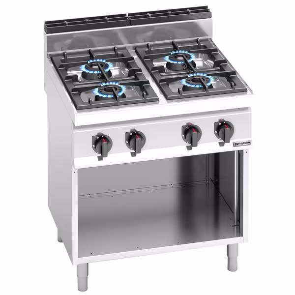 Gaasipliit LORENZO 700 - 800x714x1.070 mm - 28 kW - 4 põletit - alusraamiga