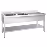 Chiuvetă 2,0m - 2 cuve în partea stângă L 60 x B 50 x T 30 cm
