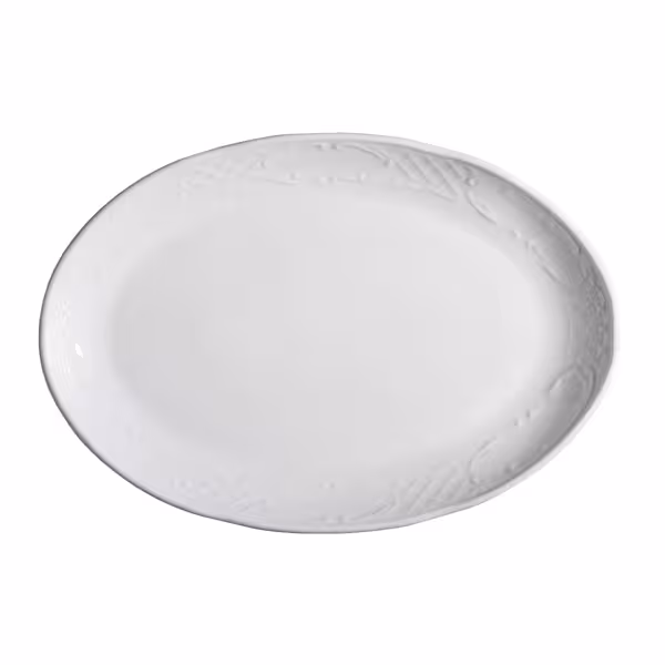 (6 unid) CLASSICO - Prato Raso oval - Porcelana - 320x320mm - Branco