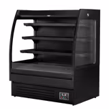 Vitrine murale réfrigérée - Libre-service - 1200mm - 380L - avec 3 étagères - arrière fermé - Noir