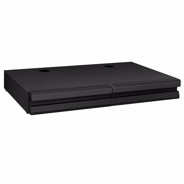 Ανοξείδωτη συρταριέρα καφέ - Διπλή - 820x510x115 mm - με αποσπώμενη μπάρα χτυπήματος - ματ μαύρο