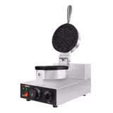 Commercial Waffle Maker - Single - Manual - 1.3kW - Shape: Hearts - Ø 180mm - plates with Teflon coating