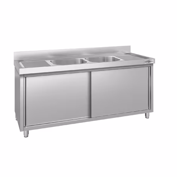 Dolaplı yıkama tezgahı  ECO - 1800x700 mm - ortada 2 lavabolu