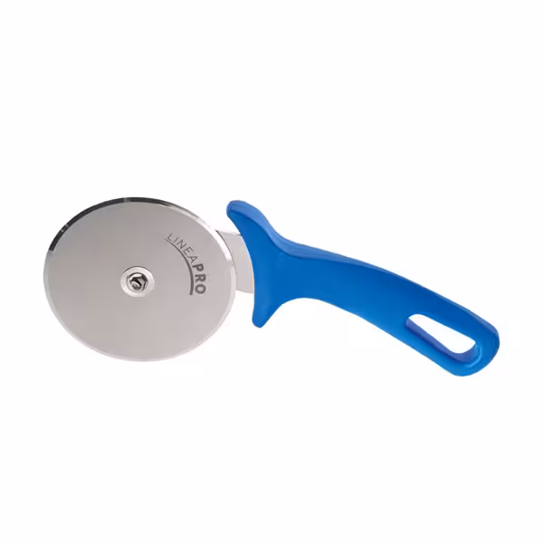 Pizzawiel PREMIUM - Ø100mm - RVS - blauw