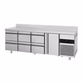 Koelwerkbank PREMIUM - 2330x700mm - met 1 deur - met 6 lades - opstand