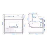 Arca frigorífica/Balcão, para carne - 1,28 m - 120 litros - (Preto)