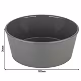(12 kpl) tarjoilukulho - muovi - 1,3 l - pyöreä - Ø 182 mm - pinoutuva, konepesunkestävä, elintarvikekelpoinen, uudelleenkäytettävä - harmaa