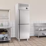 Upright Fridge Stainless steel PREMIUM PLUS - GN 2/1 - 560L - with 2 half doors