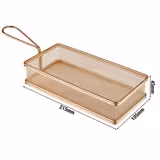 (6 pcs) Panier de service à frites - SNACKHOLDER - acier inoxydable - rectangulaire - 215x105x45mm - Cuivre