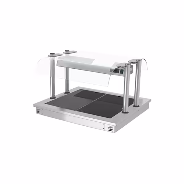 Ankastre Sıcak Yüzey - Paslanmaz Çelik - 810mm - 2x GN 1/1 - 0,9kW - Cam nefeslikli