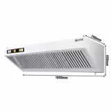 Wandafzuigkap RVS - 700mm diep - 1800mm - met motor - compleet - met standen snelheidsregelaar, 4 labyrintfilters en verlichting - 3400m³/u