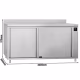 ECO Commercial Heated Worktop cabinet - 2000 x 600 mm - with raised edge and sliding doors - digital