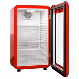 Mini displaykoelkast - 495mm - 113 liter - met 1 glazen deur & LED‑verlichting - rood