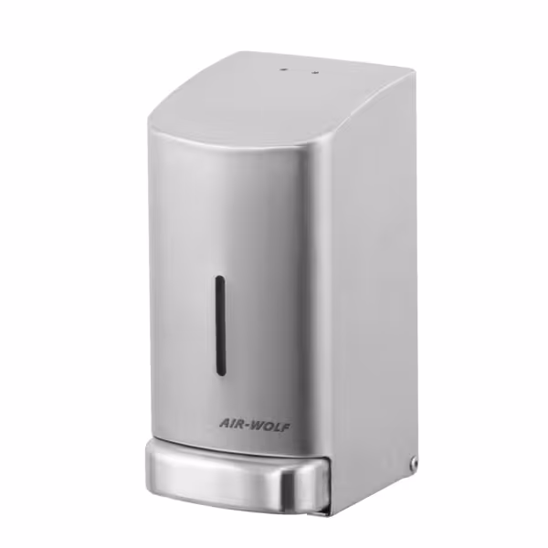 AIR-WOLF | Saippua- ja desinfiointiaine annostelija painonapilla - 800ml - ruostumatonta terästä