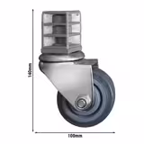 (4 pieces) Castor Set for ATK Work Tables – 2 braked - 200 kg load - 40×40 mm plug-in mount