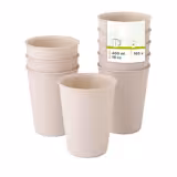 (60 pcs) Reusable Ribbed Tumbler - 400ml - Ø 90mm - Cream White
