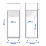LIEBHERR | Réfrigérateur en inox PERFORMANCE - 625 litres - GN 2/1 - Intérieur en İnox - avec 1 porte en verre