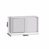 Armadio pensile in acciaio inox ECO - 1000x400mm - con porte scorrevoli - 650mm di altezza
