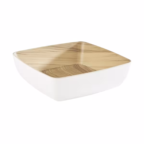 (6 pcs) Bowl - FRIDA - Melamine - 2.65L - square - 250x250mm - Depth: 75mm - White