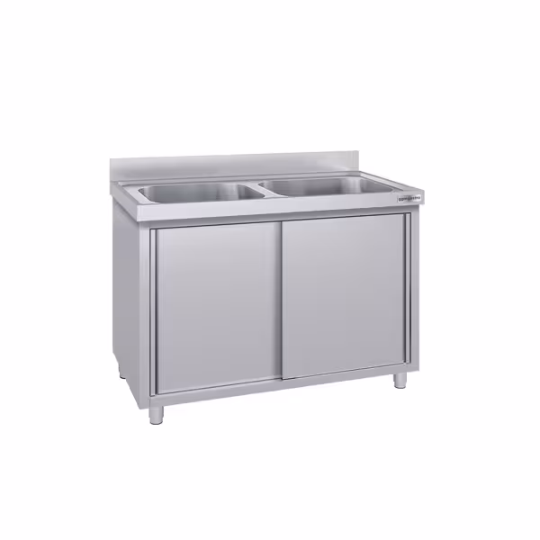 Commercial Sink Cabinet ECO - 1000x700mm - with 2 bowls centre
