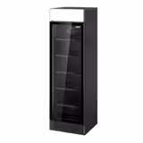 Commercial Beverage Display Fridge with Illuminated Canopy - 595mm - 145 Litres - with 1 hinged glass door - LED lighting - digital controller with temperature display - Black - Temperature range 2 to 10 °C