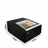 Countertop Ice Cream Display Freezer - 670mm - Static cooling - for 3 x 5 litres Napoli pans - Black - hinged glass lid
