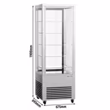 4-Sided Glass Display Fridge - 440L - Double glazing - with 5 glass shelves - 1 rear glass door
