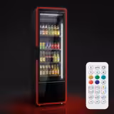 Commercial Beverage Display Fridge – 560 Litres – Frameless Design – Single Glass Door with Coloured LED Lighting