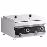 Commercial Countertop Electric Twin Tank Fryer - 13+13 litres - 9kW - with drain tap