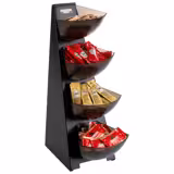 Açık Büfe Teşhir Standı - MULTI RACK - 4 katlı - Paslanmaz çelik gövde, ABS hazneler - Siyah/Gri - 195x320x530mm - dahil 4 hazne 1L