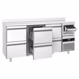 Barkoeledag PREMIUM - 2135x600mm - 570l - met 6 laden, spatrand & uitkloplade voor koffie