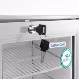 GASTRO-COOL | Werbekühlschrank mit Leuchthaube - 21 Liter - 1 Glastür - Silber - Innen: Weiß