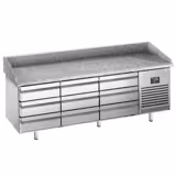Banco pizza refrigerato PREMIUM PLUS - 1980x700mm - con 9 cassetti - piano in granito