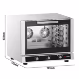 Elektrisch Bakkerij heteluchtoven met stoomfunctie - Handmatig - 4x EN 600x400 of GN 1/1 - incl. plaatdragers