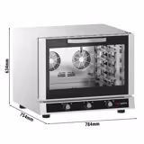 Elektrisch Bakkerij heteluchtoven met stoomfunctie - Handmatig - 4x EN 600x400 of GN 1/1 - incl. plaatdragers