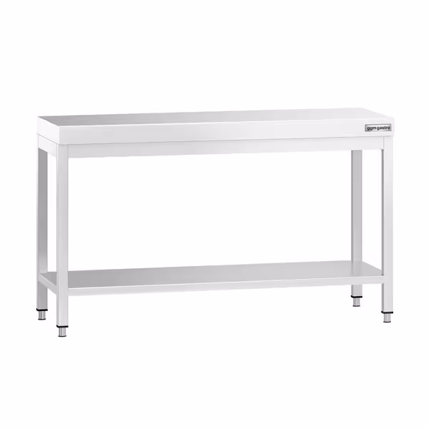 Edelstahl Arbeitstisch PREMIUM - 1400x600mm - mit Grundboden