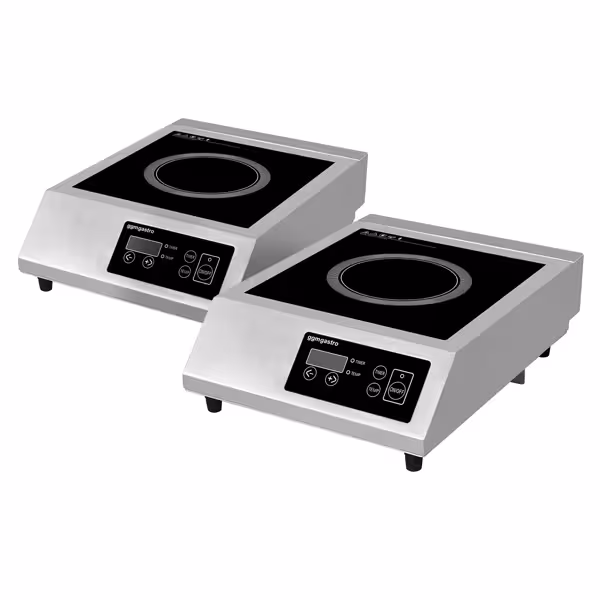 (2 db) Ipari indukciós tűzhely - asztali - összteljesítmény: 3,5 kW - 335x435x119 mm
