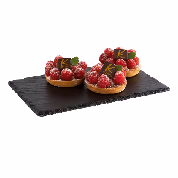 (6 pieces) Natural Slate Plate - GN 1/4 - 265x162mm - Black
