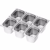(6 pcs) Stainless Steel Gastronorm Pan GN 1/2 - Depth: 200mm