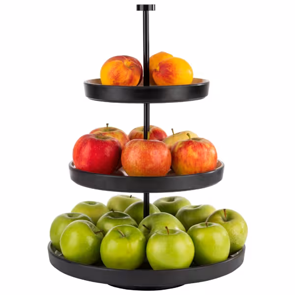 Etagère - FRIDA - RVS & melamine - rond - 320x320mm - 3-laags - Hoogte: 430mm