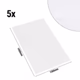 (5 pcs) Damask Tablecloth Tessin Atlas - Satin Band - 130x190cm - White